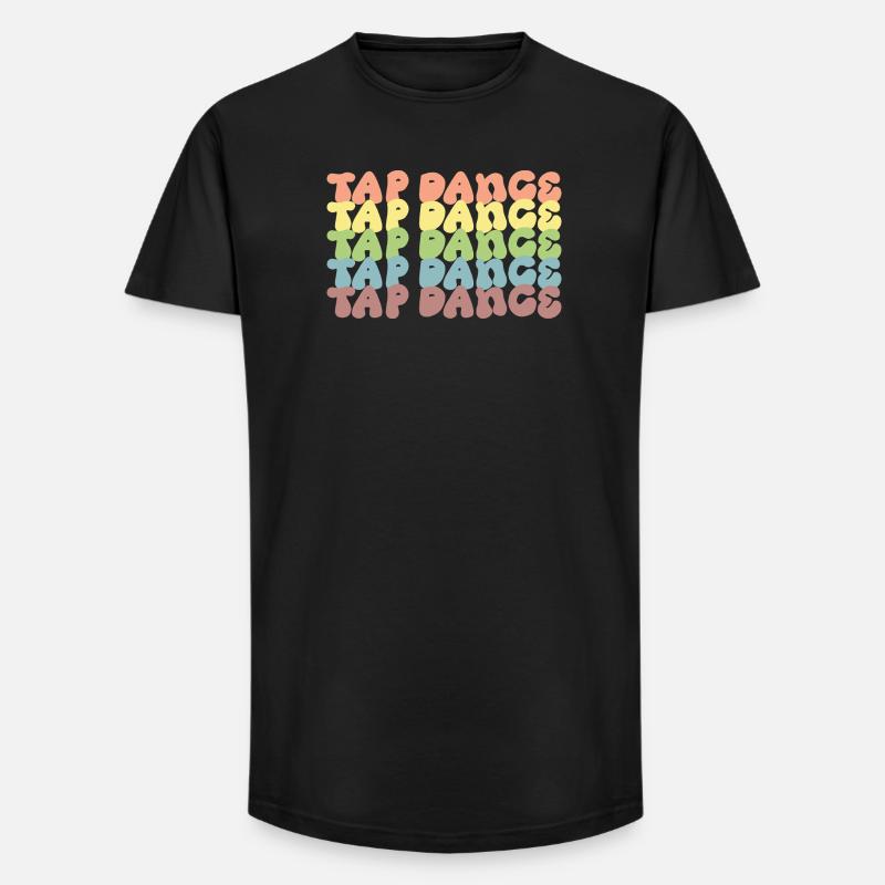 Regenbogen Tapdance Muster - Long Fit Männer T-Shirt - Schwarz