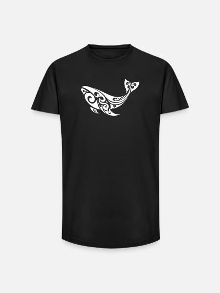 whale - Long Fit Men's T-Shirt - black