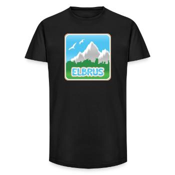 Mount Elbrus - Long Fit Men's T-Shirt - black - Front - AI Model Male 185 light (185cm)