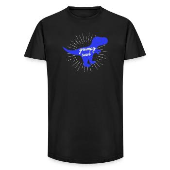 Silhouette drôle de dinosaure T-Rex Grumpysaur - T-shirt coupe longue homme - noir - Devant - AI Model Male 185 light (185cm)