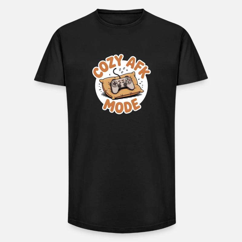 Snuggle Mode | Gamer Sofaspil - Long fit herre T-shirt - sort