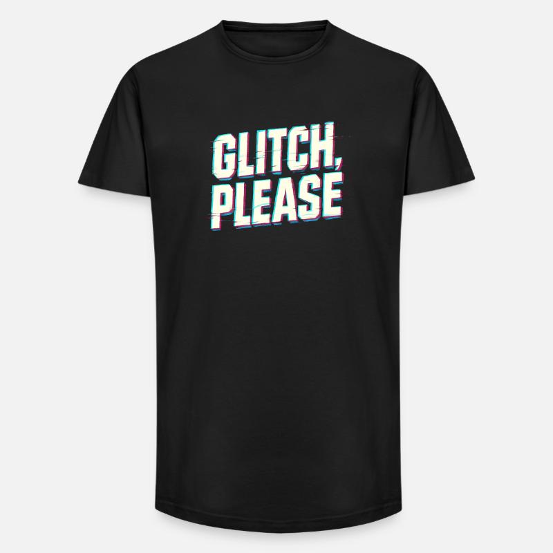 Glitch bitte | Retro Gaming Hacker Vibes - Long Fit Männer T-Shirt - Schwarz
