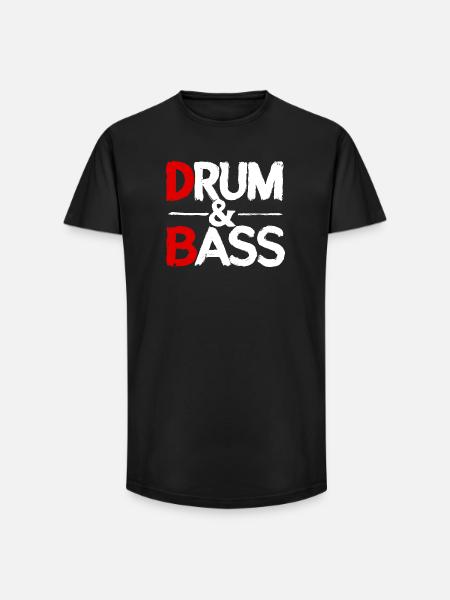 Drum & Bass / Rum & Ass Distressed - Long Fit Männer T-Shirt - Schwarz
