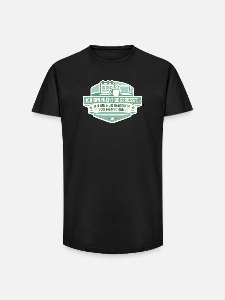 Not stressed Surrounded by people - Long Fit Men's T-Shirt - black