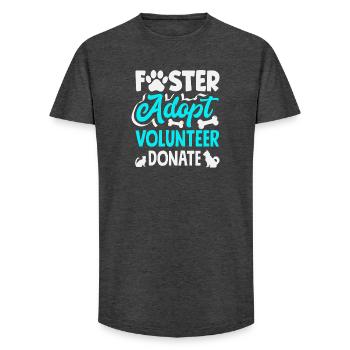 Foster Adopt Volunteer Animal Rescue Shelter - Long Fit Men's T-Shirt - charcoal grey - Front - AI Model Male 185 light (185cm)
