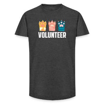 Volunteer Animal Rescue Shelter Cats - Long Fit Men's T-Shirt - charcoal grey - Front - AI Model Male 185 light (185cm)