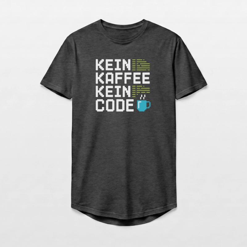 Kein Kaffee Kein Code Programmierer Informatiker Long Fit Männer T-Shirt