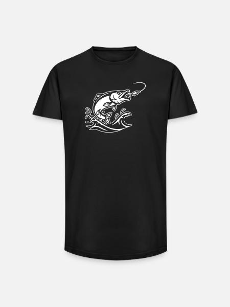 Pike Predator Jump Outline - Long Fit Men's T-Shirt - black