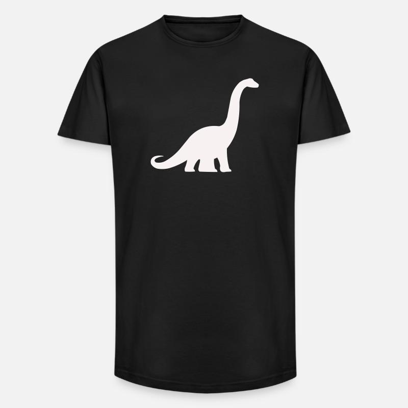 Dino silhuet med lang hals - Long fit herre T-shirt - sort