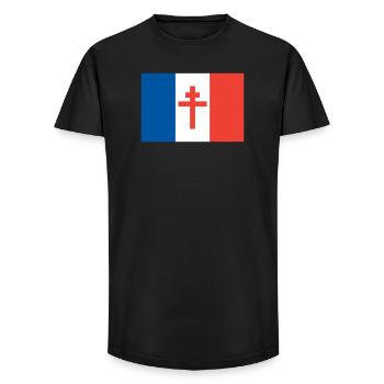 France Libre - Long Fit Men's T-Shirt - black - Front - AI Model Male 185 light (185cm)