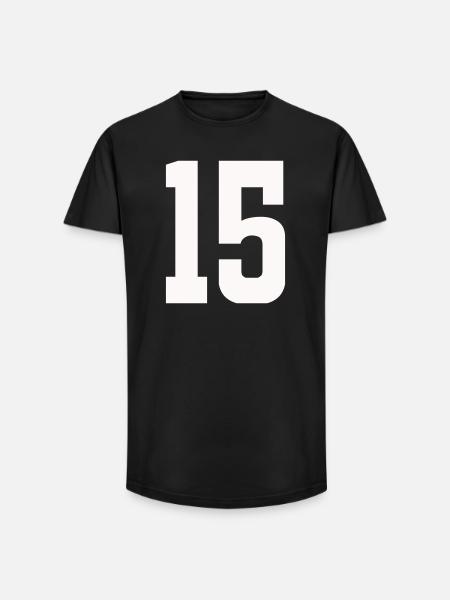 Numéro 15 - T-shirt coupe longue homme - noir
