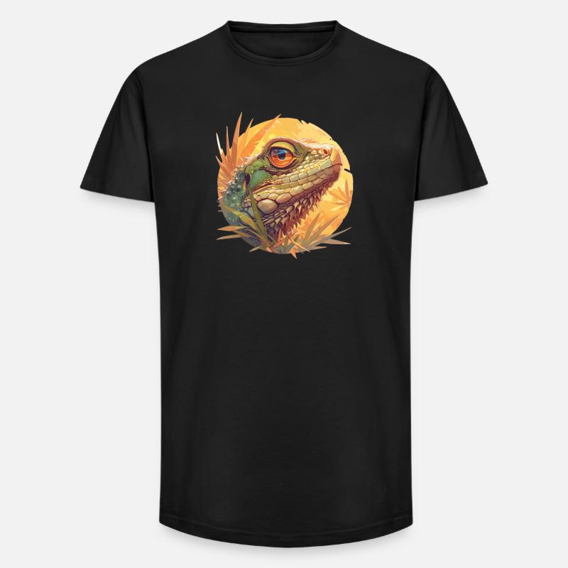 Eidechsen Eidechse - Long Fit Männer T-Shirt - Schwarz