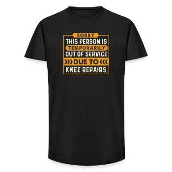 Out Of Service Due To Knee Repairs - Long Fit Men's T-Shirt - black - Front - AI Model Male 185 light (185cm)