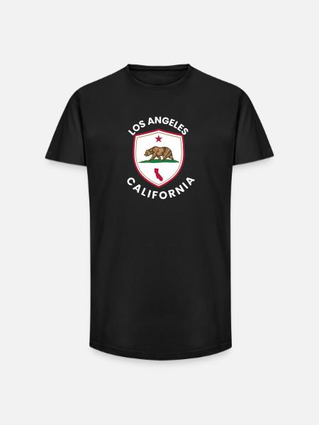 Los Angeles Shield Bear - Long Fit Men's T-Shirt - black
