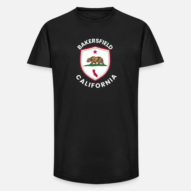 Bakersfield-Bärenemblem - Long Fit Männer T-Shirt - Schwarz