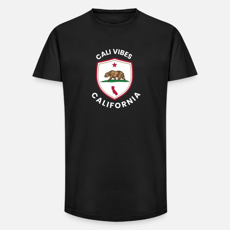 Cali Vibes California Shield - Long Fit Männer T-Shirt - Schwarz
