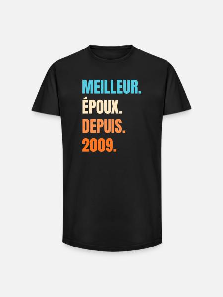 Bester Ehemann seit 2009 Geschenk-Ehemann - Long Fit Männer T-Shirt - Schwarz