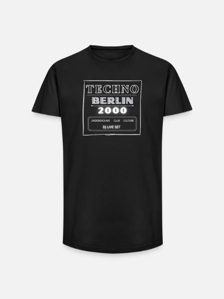 Techno Underground Club Logo - Long Fit Männer T-Shirt - Schwarz