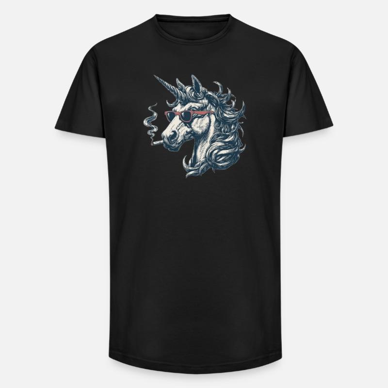 cooles Einhorn - Long Fit Männer T-Shirt - Schwarz