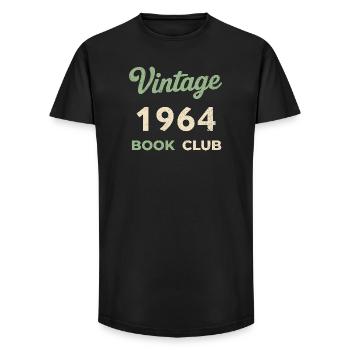 Cadeau rétro de l’année de naissance vintage du club de lecture de 1964 - T-shirt coupe longue homme - noir - Devant - AI Model Male 185 light (185cm)