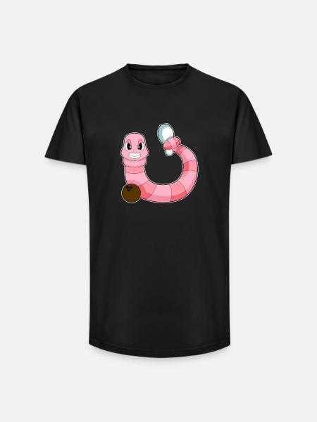 Wurm Bowling Bowlingkugel Pin - Long Fit Männer T-Shirt - Schwarz