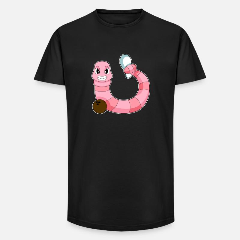 Worm Bowling Bowlingkule-käle - T-shirt herr med lång passform - svart