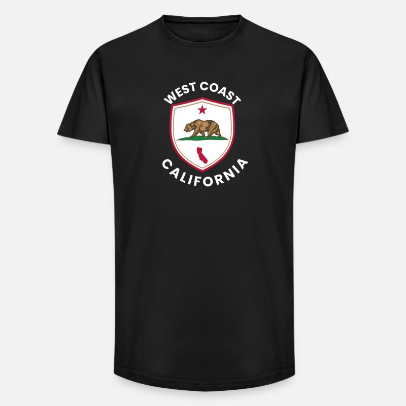California Bear Shield Logo - Long Fit Männer T-Shirt - Schwarz