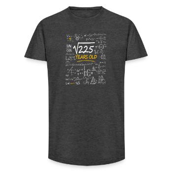 15 Years Birthday Math Formulas Funny - Long Fit Men's T-Shirt - charcoal grey - Front - AI Model Male 185 light (185cm)
