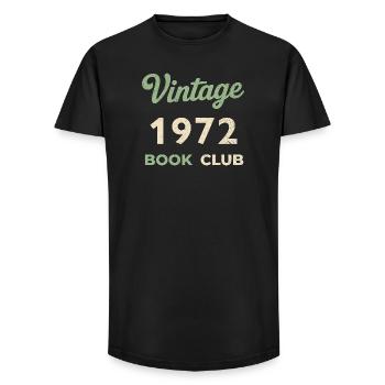 Vintage 1972 Book Club Retro Geburtsjahr Geschenk - Long Fit Männer T-Shirt - Schwarz - Vorne - AI Model Male 185 light (185cm)
