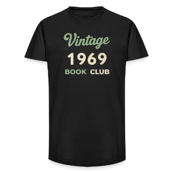 Vintage 1969 Book Club Retro Geburtsjahr Geschenk - Long Fit Männer T-Shirt - Schwarz - Vorne - AI Model Male 185 light (185cm)