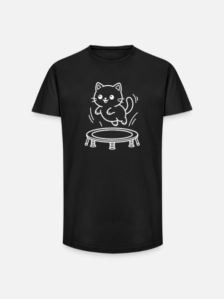 Kawaii Cats Trampoline - Long Fit Men's T-Shirt - black