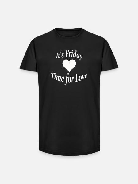 VENDREDI - TEMPS POUR L’AMOUR - T-shirt coupe longue homme - noir