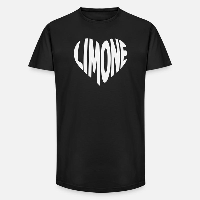 Conception en cœur de citron vert - T-shirt coupe longue homme - noir