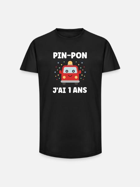 1 ans - T-shirt coupe longue homme - noir