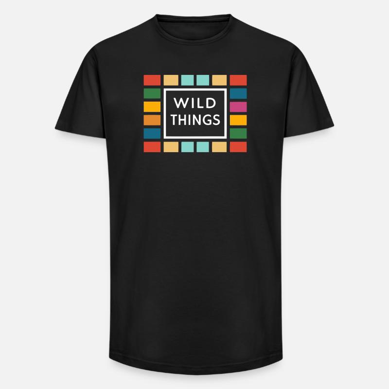 Wild Things Bunte Rahmen - Long Fit Männer T-Shirt - Schwarz