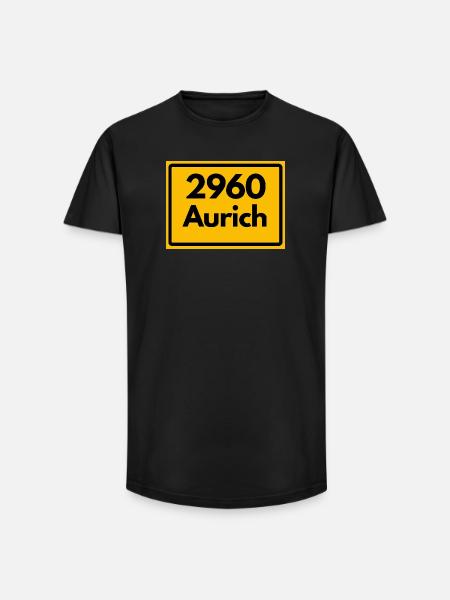 OLD POSTCODE POSTCODE 2960 AURICH OSTFRIESLAND - Long Fit Men's T-Shirt - black
