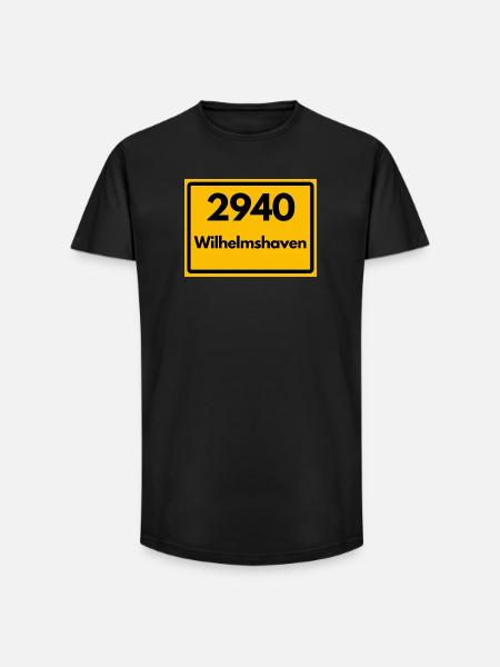 OLD POSTCODE POSTCODE RETRO 2940 WILHELMSHAVEN - Long Fit Men's T-Shirt - black