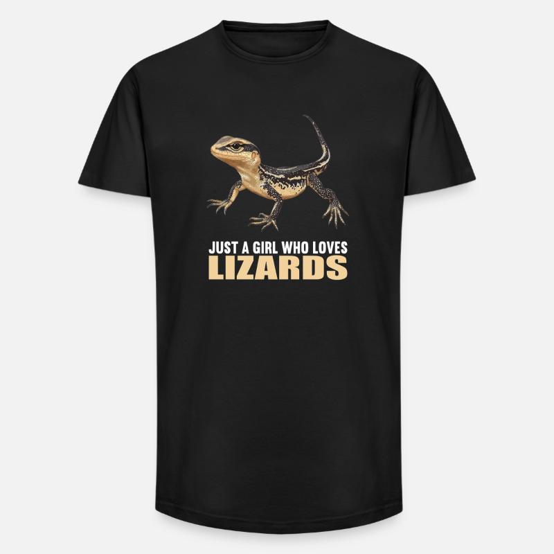 Ödlor ödla - T-shirt herr med lång passform - svart