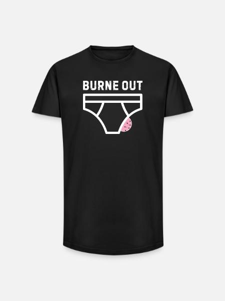Burne out – humor, office, stress - Long Fit Men's T-Shirt - black