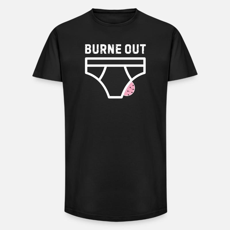 Burne out – Humor, Büro, Stress - Long Fit Männer T-Shirt - Schwarz