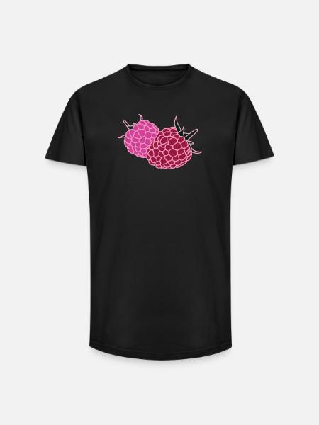 Raspberry Duo Pop Art - Long Fit Männer T-Shirt - Schwarz