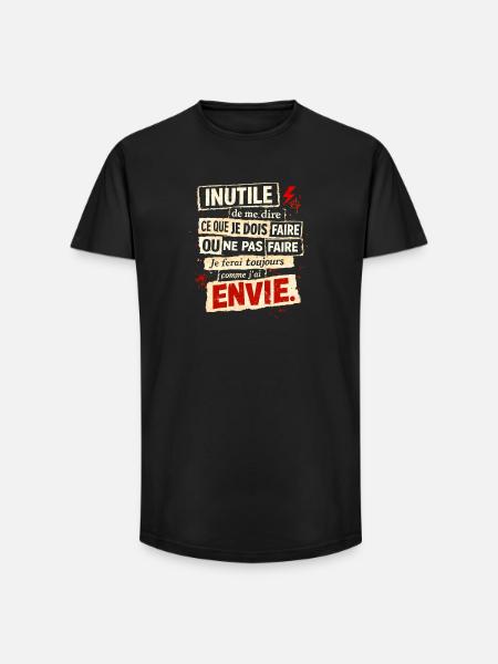 Rebellious Envy – Typographic Poster - Long Fit Men's T-Shirt - black
