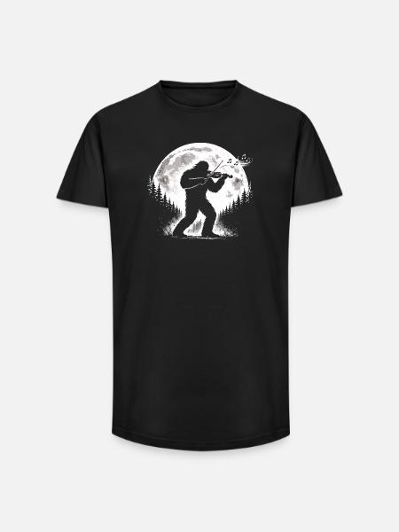 Bigfoot Violin Player - Long Fit Men's T-Shirt - black