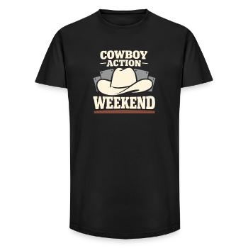 Cowboy action shooter. Cowboy action shooter - Long Fit Men's T-Shirt - black - Front - AI Model Male 185 light (185cm)