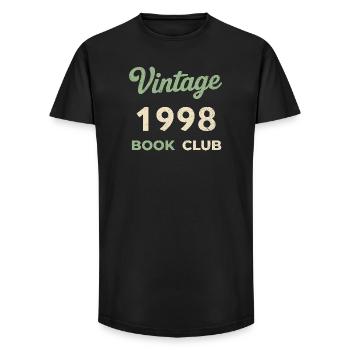Vintage 1998 Book Club Retro Geburtsjahr Geschenk - Long Fit Männer T-Shirt - Schwarz - Vorne - AI Model Male 185 light (185cm)
