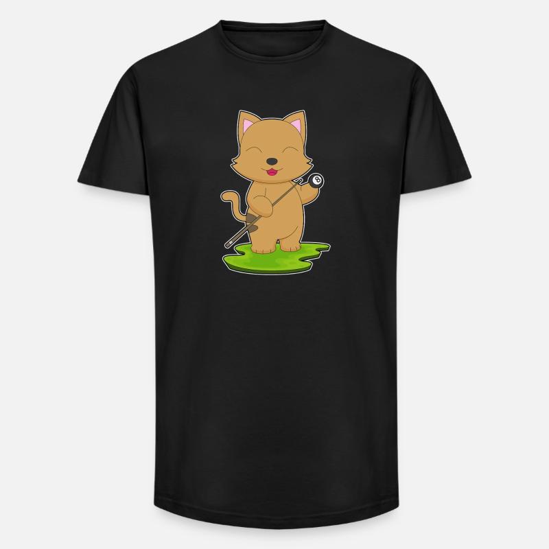 Katze Billiard Queue Sport - Long Fit Männer T-Shirt - Schwarz