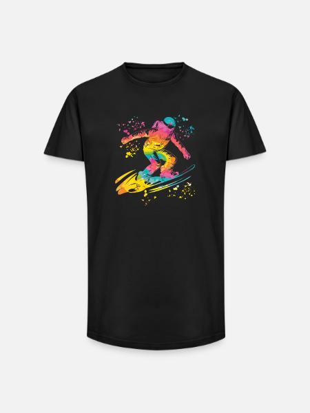 Snowboarder Snowboarding Snowboard - Long Fit Men's T-Shirt - black