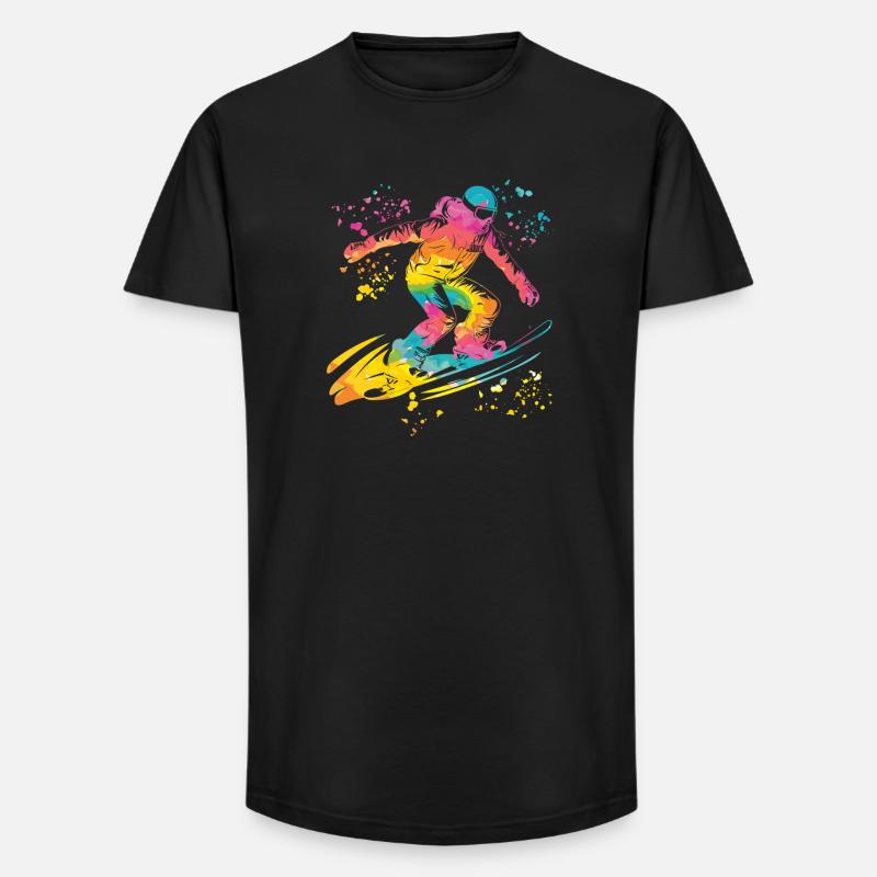 Snowboarder Snowboarding Snowboard - Long Fit Männer T-Shirt - Schwarz