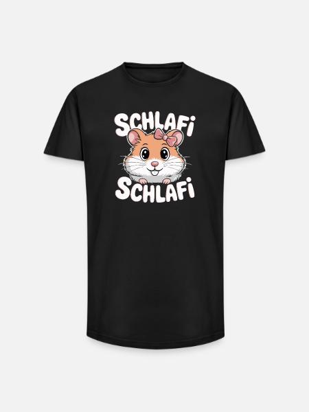 Schlafi Schlafi Hamster Design - Long Fit Men's T-Shirt - black