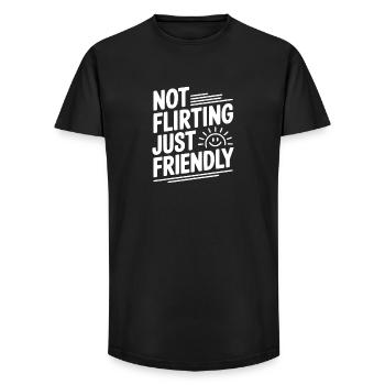 Not Flirting Just Friendly - Long Fit Men's T-Shirt - black - Front - AI Model Male 185 light (185cm)